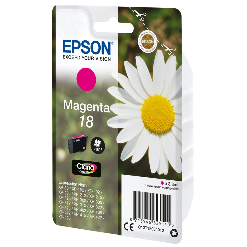 Inkjetpatrone Nr. 18 magenta   3,3ml EPSON C13T18034012 EPSON C13T18034012 3,3ml