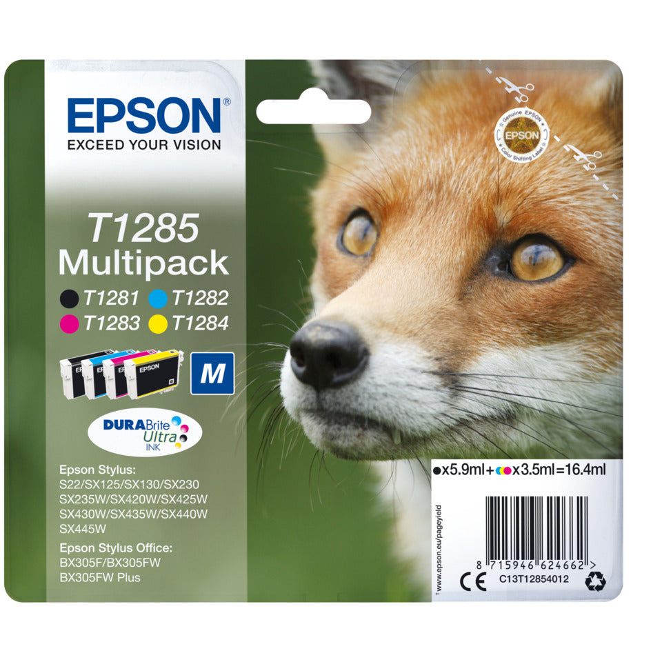 Multipack T1285 schwarz, cyan, magenta, yellow   4 Stück EPSON C13T12854012