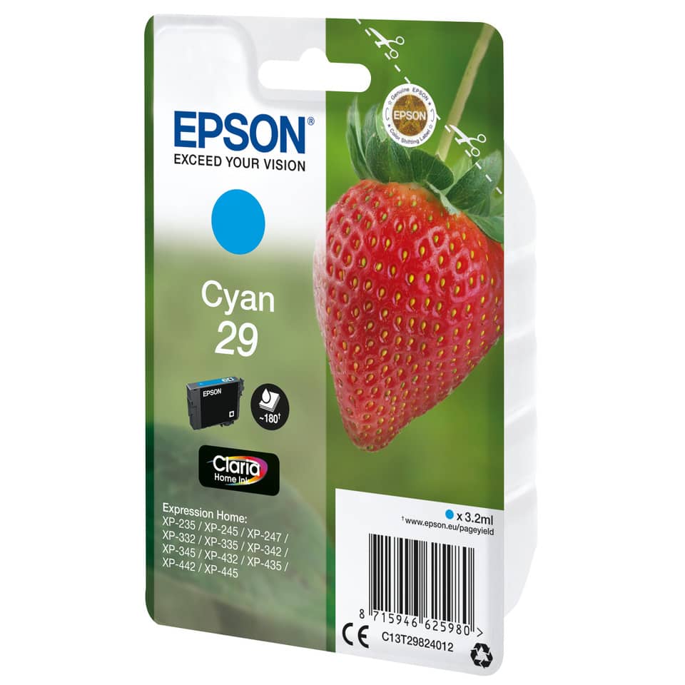Inkjetpatrone Nr. 29 cyan   3,2ml EPSON C13T29824012 EPSON C13T29824012 3,2ml