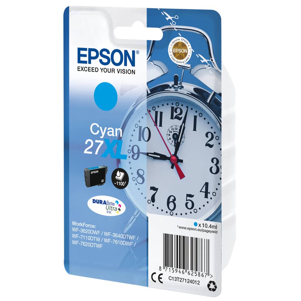 Inkjetpatrone Nr. 27XL cyan EPSON C13T27124012