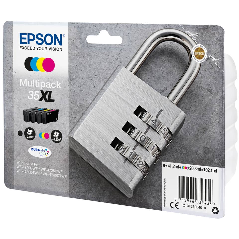 Inkjetpatrone Nr.35XL schwarz, cyan, magenta, yellow   Multipack EPSON C13T35964010 EPSON C13T35964010 Multipack