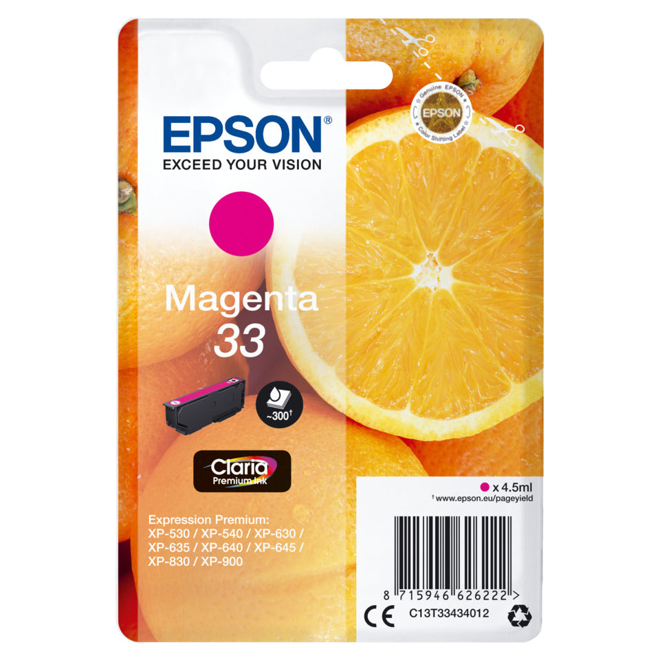 Inkjetpatrone Nr. 33 magenta   4,5ml EPSON C13T33434012 EPSON C13T33434012 4,5ml
