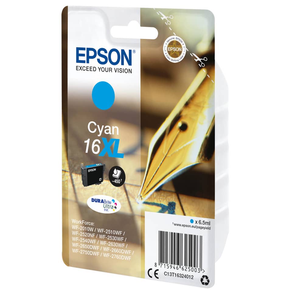 Inkjetpatrone Nr. 16XL cyan   6,5ml EPSON C13T16324012 EPSON C13T16324012 6,5ml