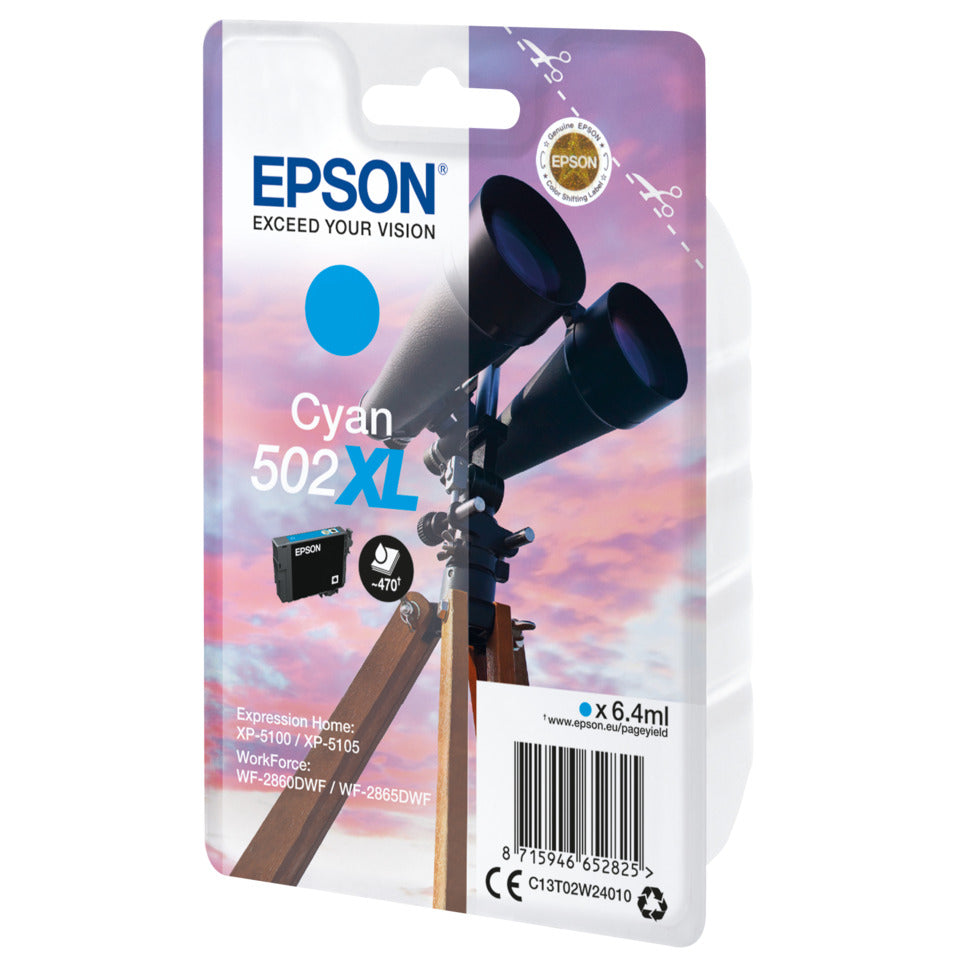 Inkjetpatrone Nr.502XL, 470 Seiten, cyan EPSON C13T02W24010