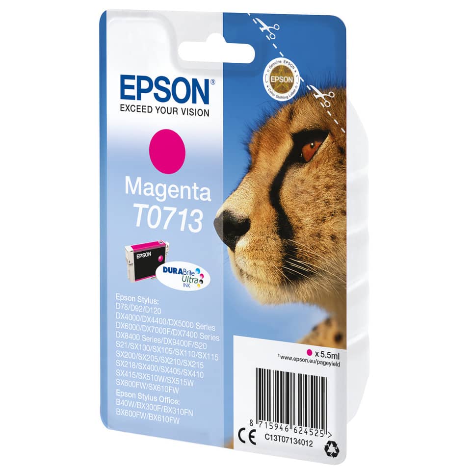 Inkjetpatrone T0713 magenta   5,5ml EPSON C13T07134012 EPSON C13T07134012 5,5ml