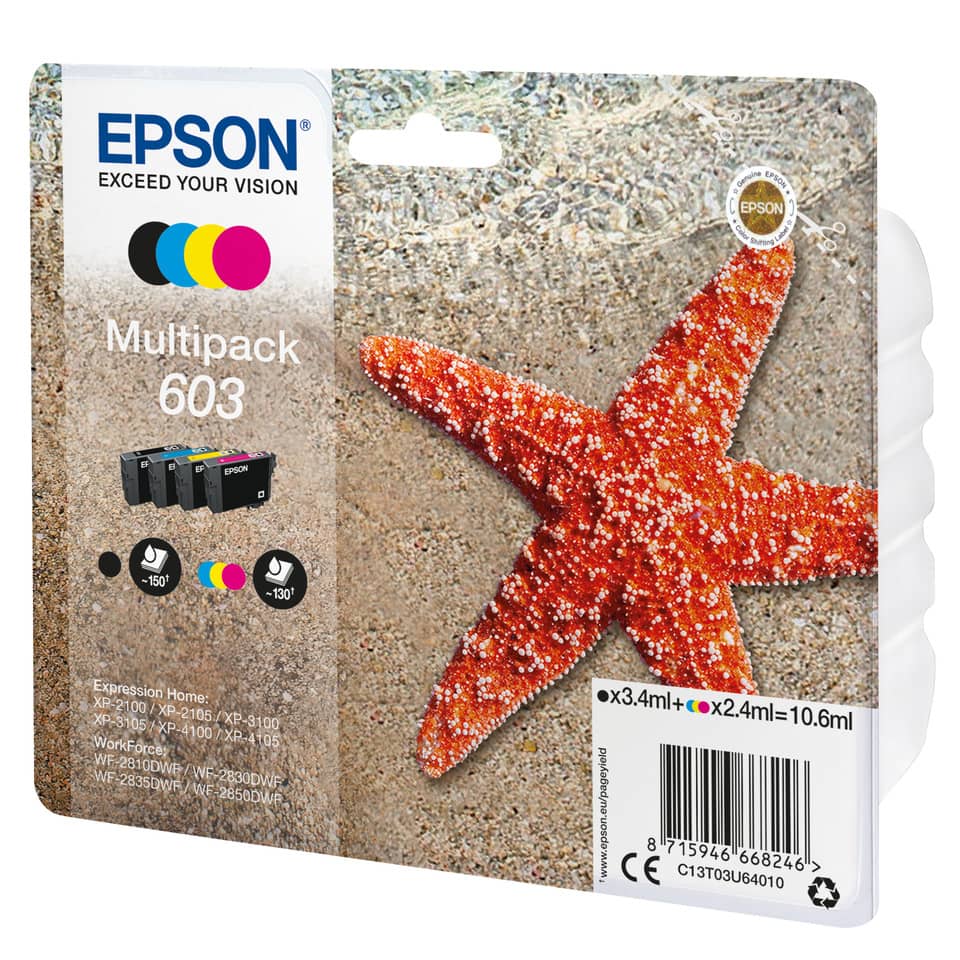 Multipack Ink Nr.603 schwarz, cyan, magenta, yellow EPSON C13T03U64010