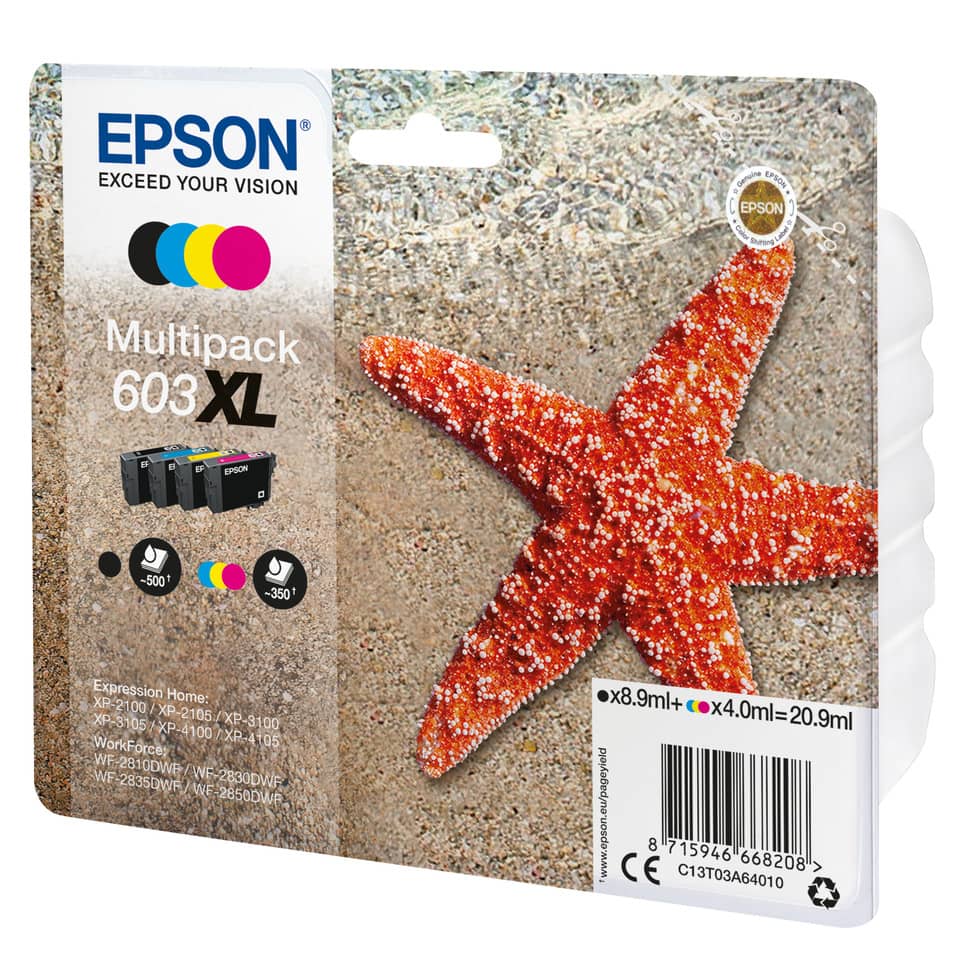 Multipack schwarz, cyan, magenta, yellow EPSON C13T03A64010