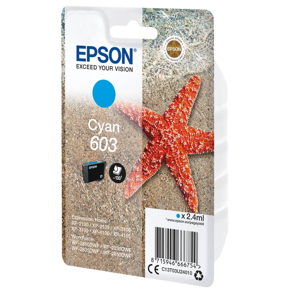 Inkjetpatrone Nr.603 cyan EPSON C13T03U24010