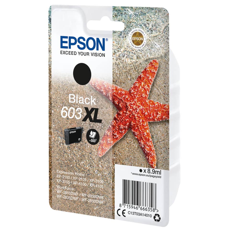 Inkjetpatrone 603XL, 8,9ml, schwarz EPSON C13T03A14010