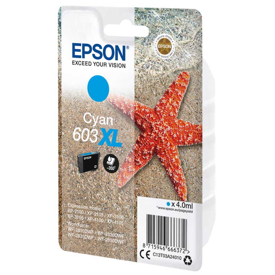 Inkjetpatrone 603XL, 4ml, cyan EPSON C13T03A24010