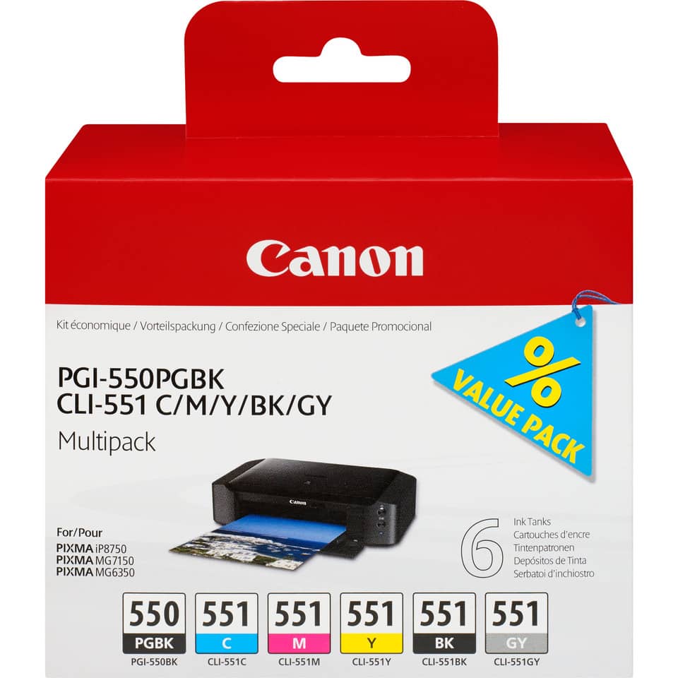 Kombipack PGI550/CLI551 c,m,y,bk,gy CANON 6496B005