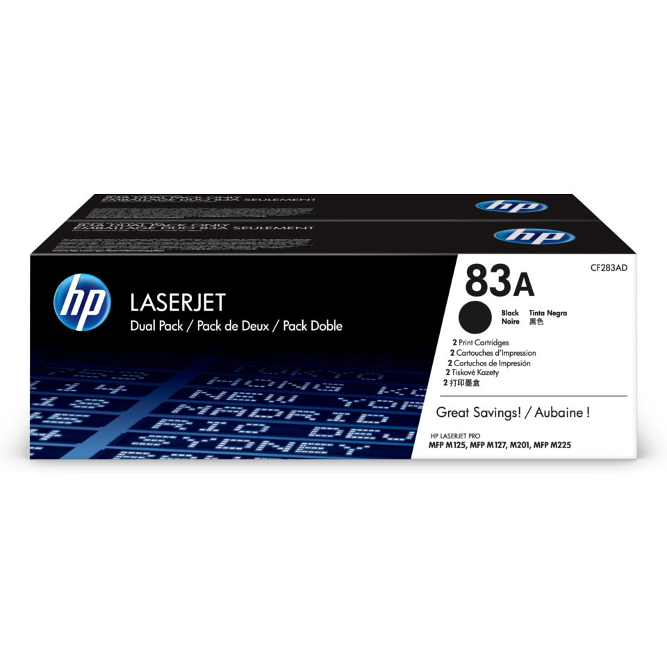 Lasertoner Nr. 83A, 2 x 1.500 Seiten, 2 Stück, schwarz HP CF283AD