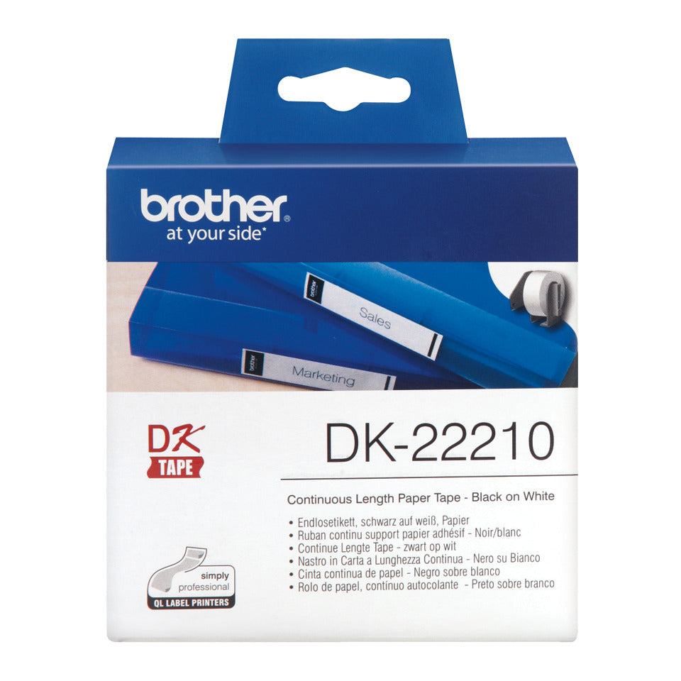 Endlosetiketten permanent, 29mmx30,48m, weiß BROTHER DK22210