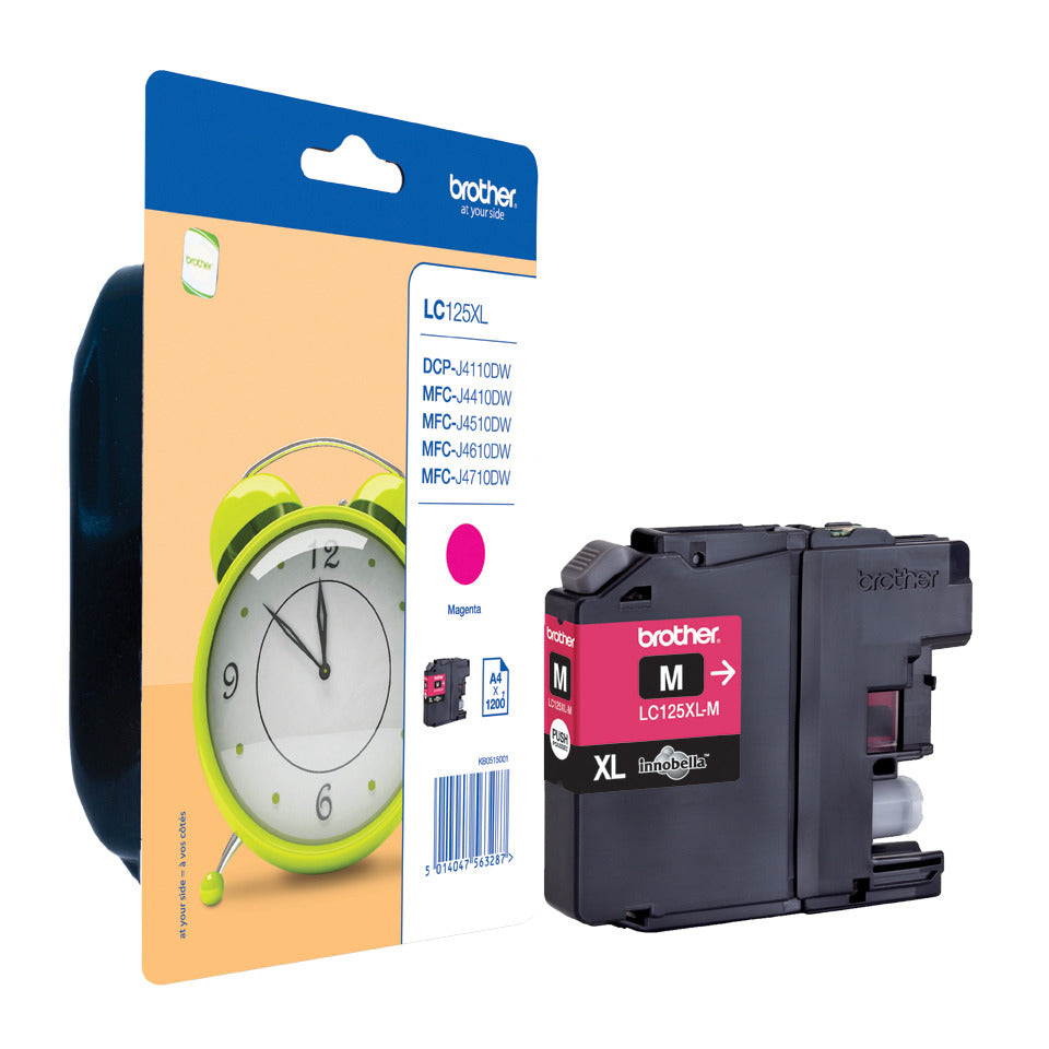 Inkjetpatrone, 1.200 Seiten, magenta BROTHER LC125XLM BROTHER LC125XLM HY