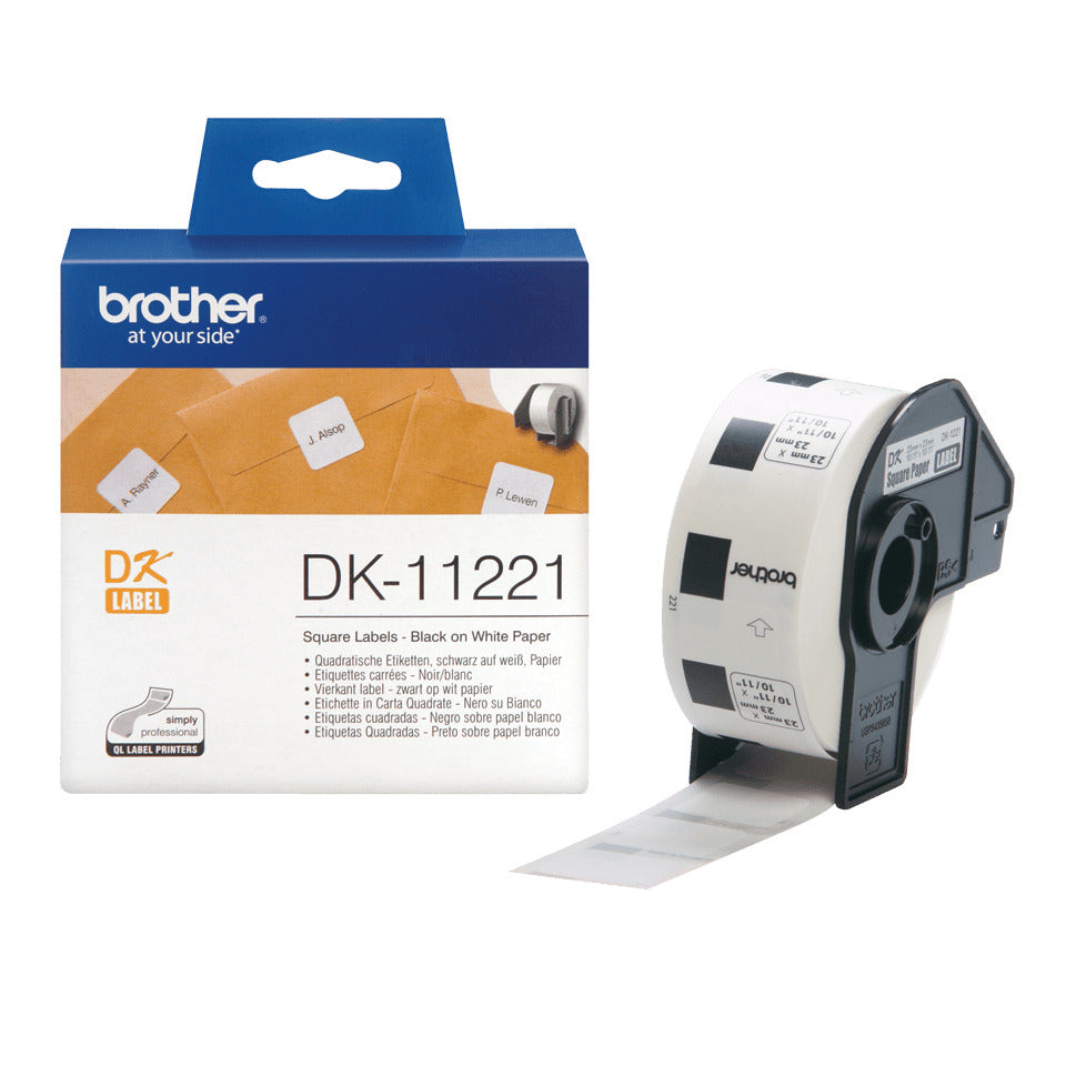 Endlosetiketten, 23x23mm, 1000 Stück, weiß BROTHER DK11221 BROTHER DK11221  1000St