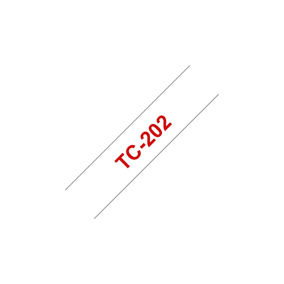 Schriftband laminiert, 12mmx7,7m, rot/weiß BROTHER TC202 BROTHER TC202 12mm 7,7m