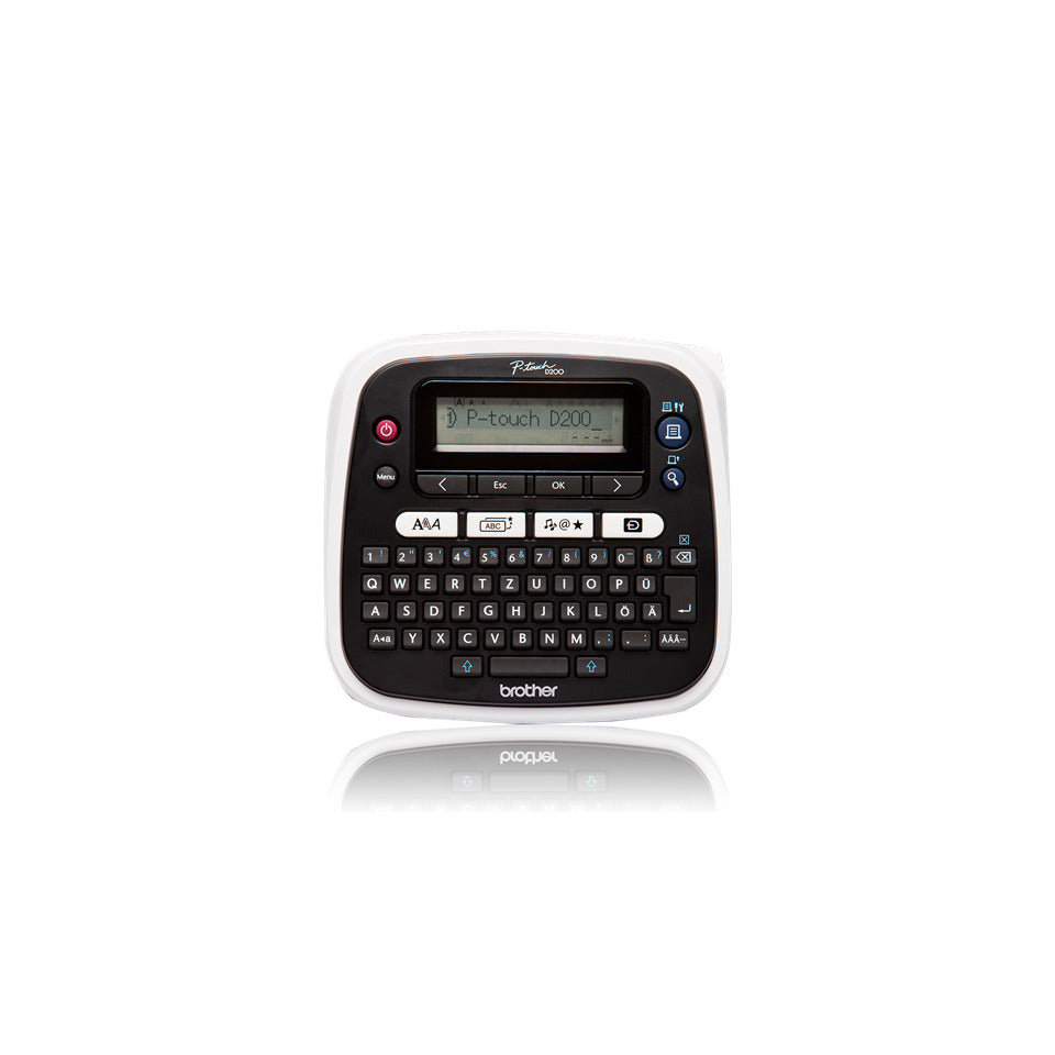Beschriftungsgerät P-Touch PT-D200BW, Einzelgerät inkl. 1 TZe Starter Band schwarz auf weiß, grau/schwarz BROTHER PTD200BWZG1