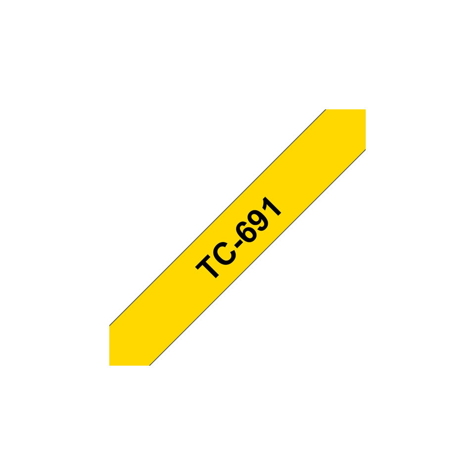 Schriftband, 9mmx7,7m, schwarz/gelb BROTHER TC691 BROTHER TC691 9mm 7,7m