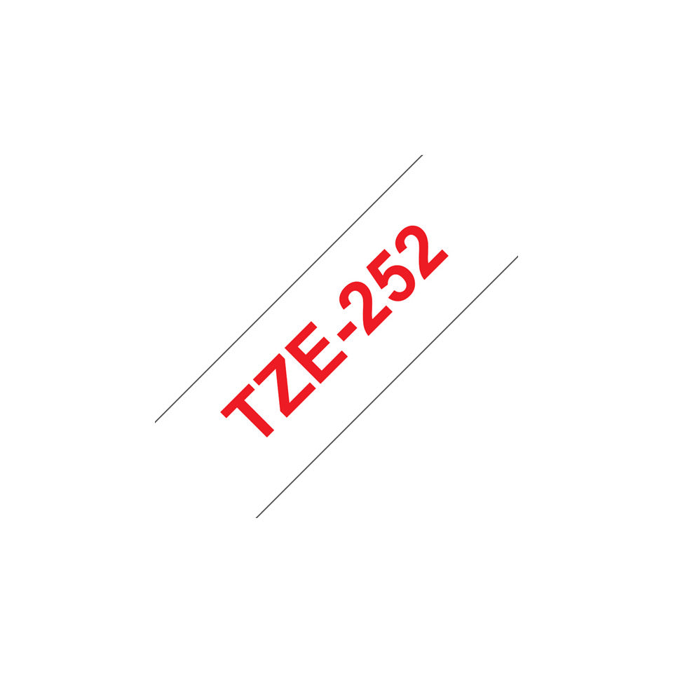 Schriftband, 24mmx8m, rot/weiß BROTHER TZE252