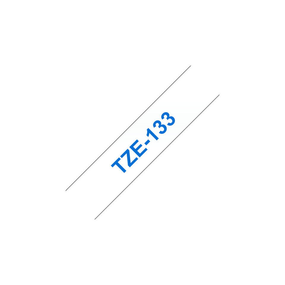 Schriftband laminiert, 12mmx8m, blau/transparent BROTHER TZE133 BROTHER TZE133 12mm 8m