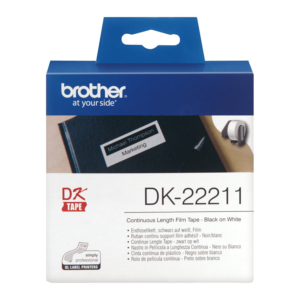 Endlosetiketten, 29mmx15,2m, weiß BROTHER DK22211 BROTHER DK22211 weiss L15.24B29mm