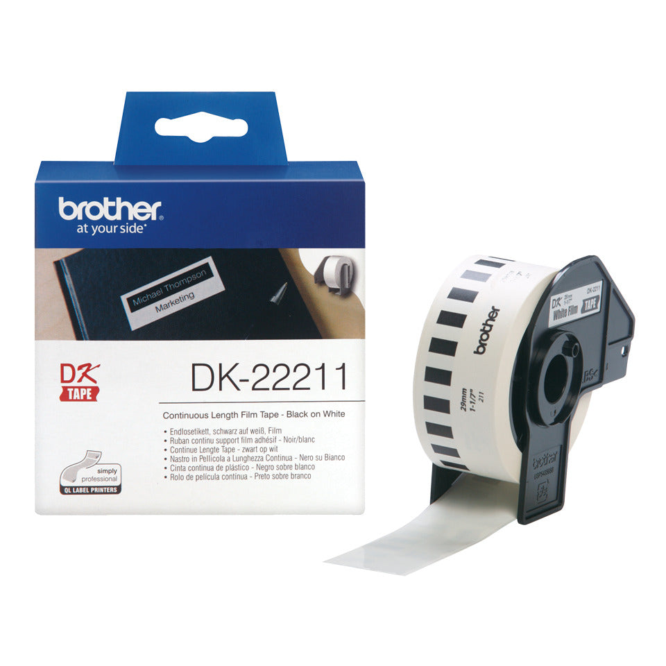 Endlosetiketten, 29mmx15,2m, weiß BROTHER DK22211 BROTHER DK22211 weiss L15.24B29mm
