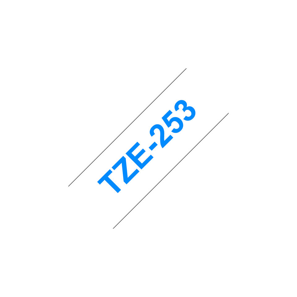 Schriftband, 24mmx8m, blau/weiß BROTHER TZE253 BROTHER TZE253 laminiert