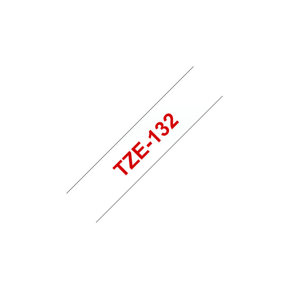 Schriftband laminiert, 12mmx8m, rot/transparent BROTHER TZE132 BROTHER TZE132 12mm 8m