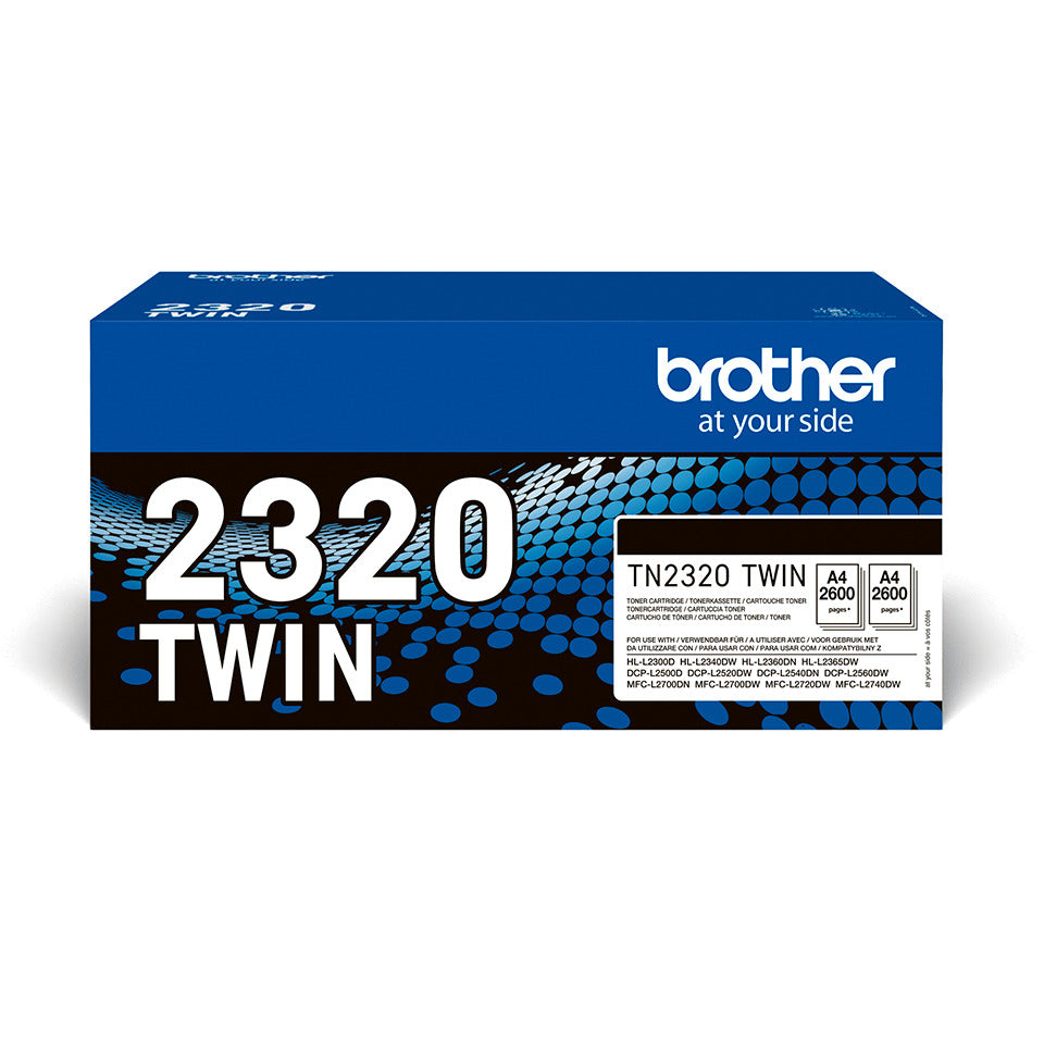 Lasertoner, 2 x 2.600 Seiten, 2 Stück, schwarz BROTHER TN2320TWIN