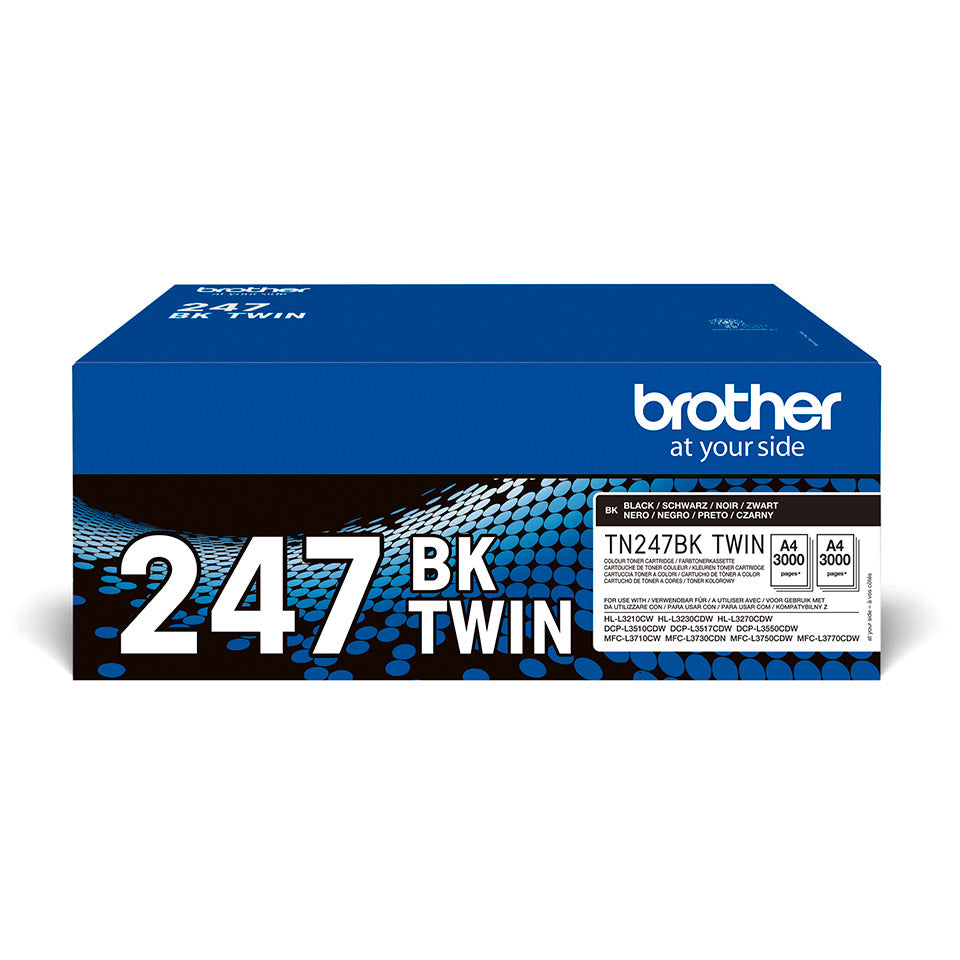 Lasertoner, 2 x 3.000 Seiten, 2 Stück, schwarz BROTHER TN247BKTWIN