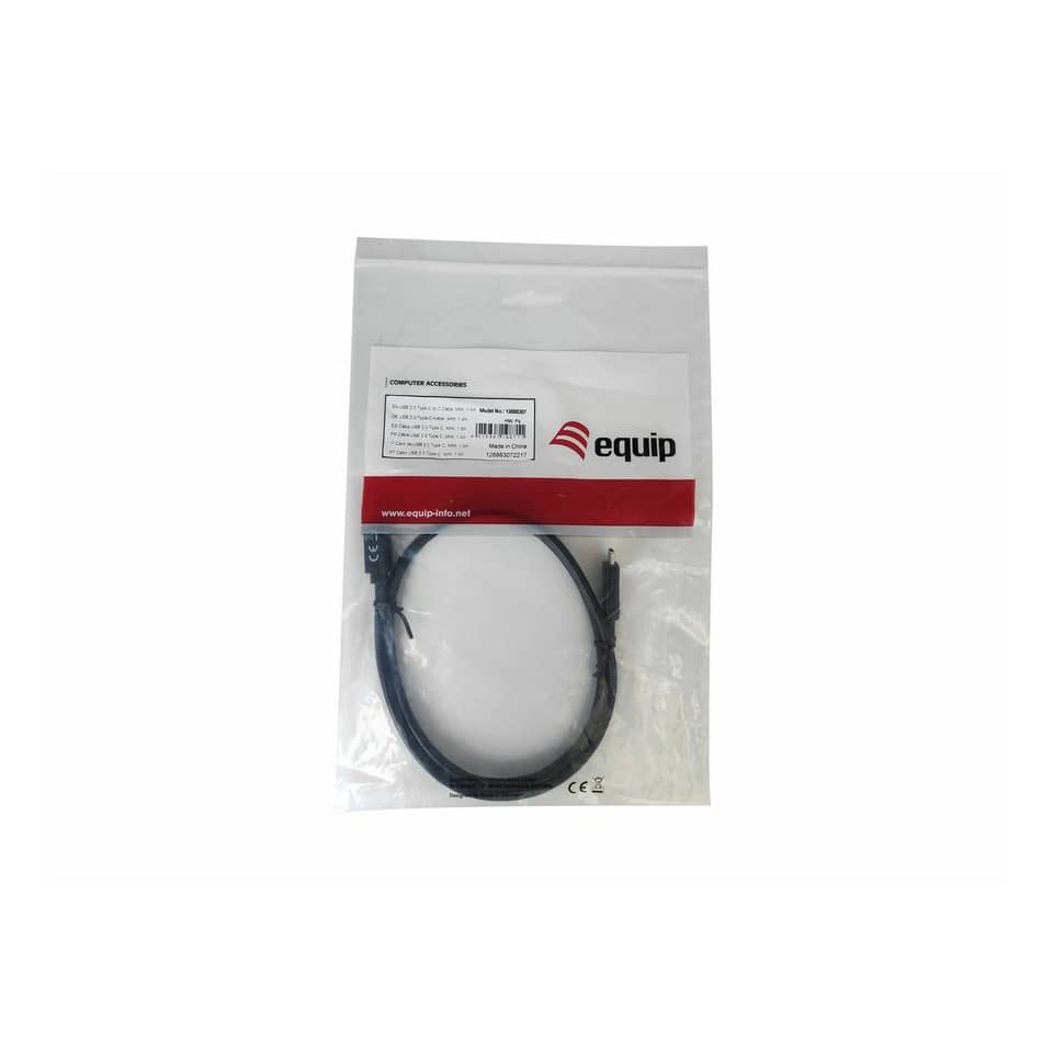 USB-Kabel 2.0, Type-C to C, 1m, M/M, PD 60W, 480Mbps, schwarz EQUIP 12888307 EQUIP 12888307/210184