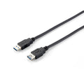 USB-Kabel 3.0, Type-A to A, 3m, M/F, 5Gbps, schwarz EQUIP 128399 EQUIP 128399/218060