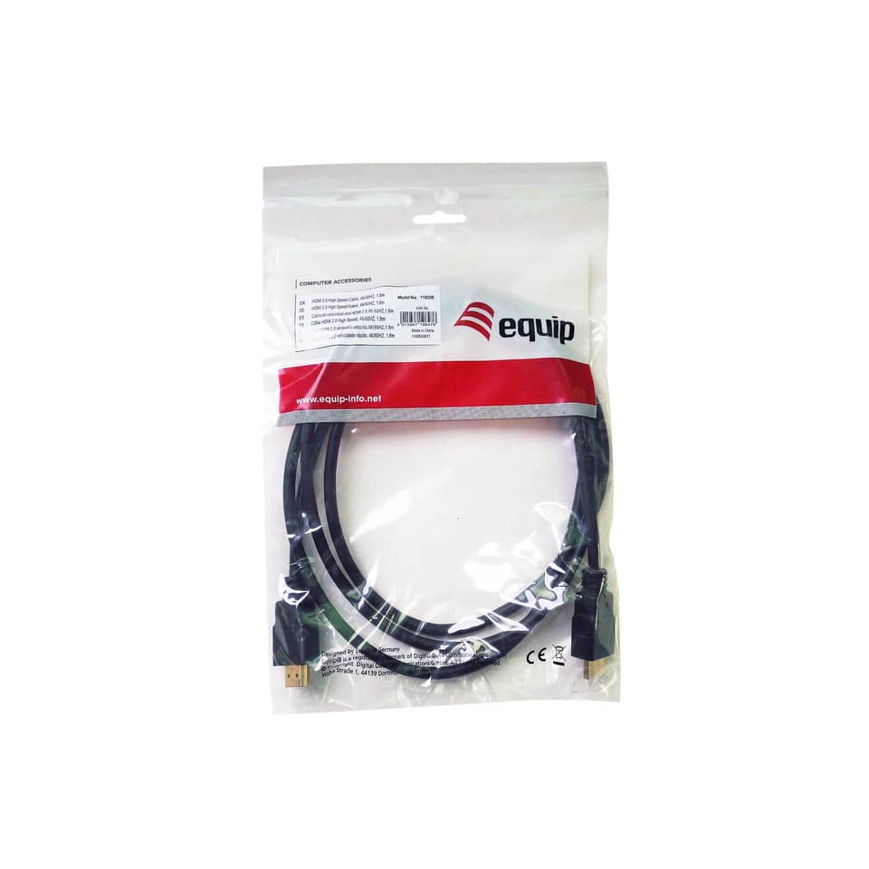HDMI 2.0 High Speed Kabel, 3m, M/M, 4K/60Hz, 18Gbps EQUIP 119351