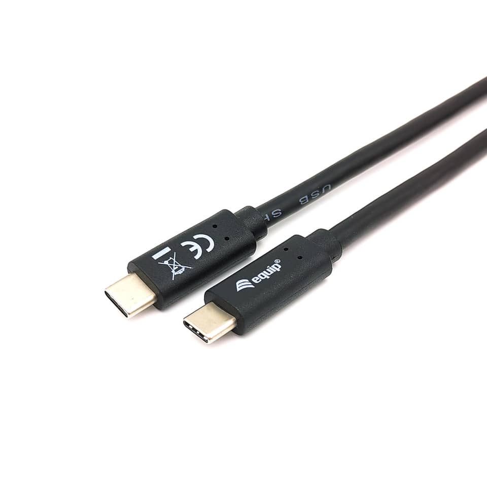 USB-Kabel 3.2 Gen 1, Type-C to C, 1m, M/M, 5Gbps, schwarz EQUIP 128346