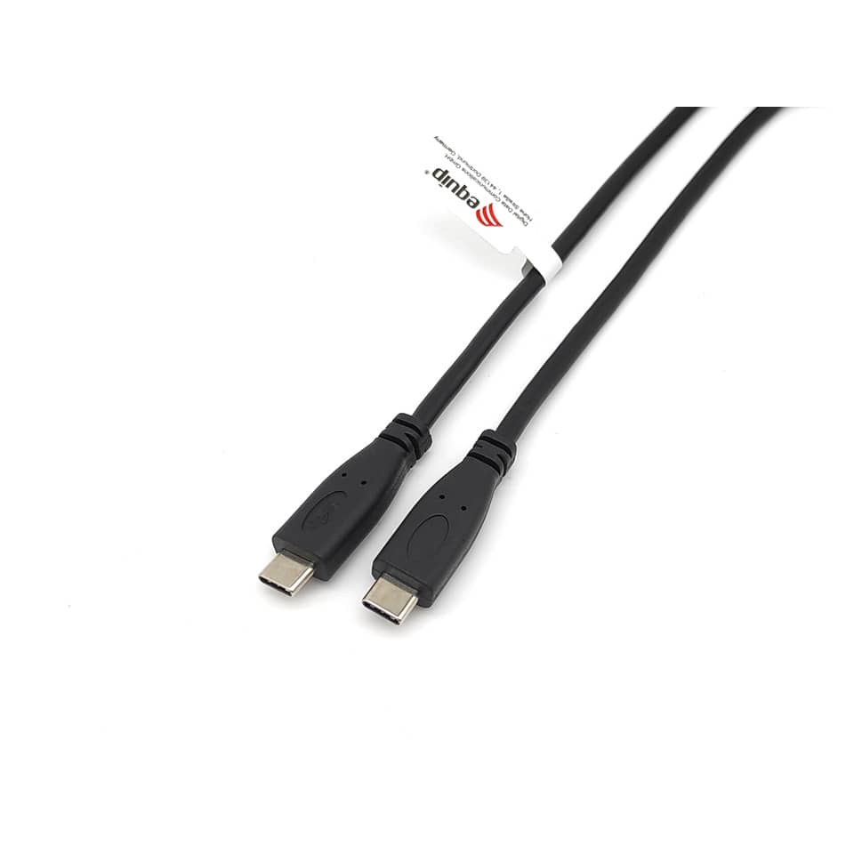 USB-Kabel 2.0, Type-C to C, 2m, M/M, PD 60W, 480Mbps, schwarz EQUIP 128887