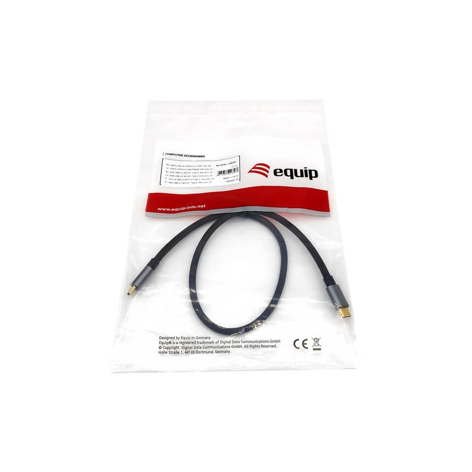 USB-Kabel 3.2 Gen 2, Type-C to C, 0,5m, M/M, 4K/60Hz, 10Gbps EQUIP 128353 EQUIP 128353 0.5m 5A