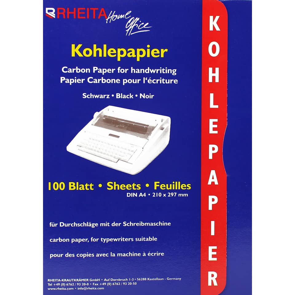 Kohlepapier, A4, 100 Blatt, schwarz RHEITA 8172-100