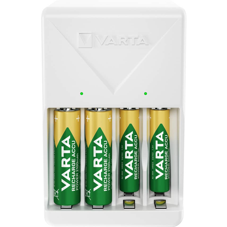 Ladegerät Akku +4xAA weiß VARTA 57657 101 451 VARTA 57657 101 451 Plug Charger