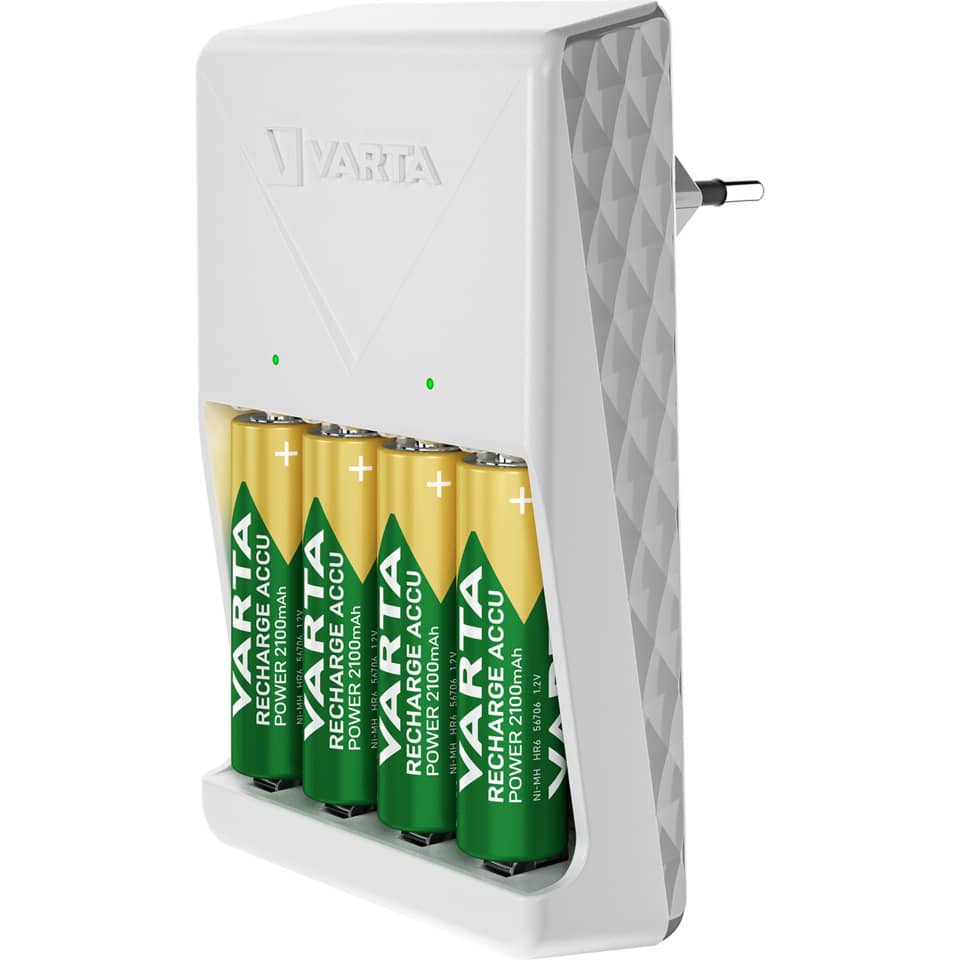 Ladegerät Akku +4xAA weiß VARTA 57657 101 451 VARTA 57657 101 451 Plug Charger