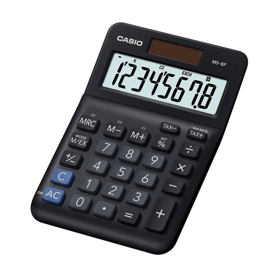 Tischrechner, Steuerberechnung, Währungsumrechnung, 8-stellig CASIO MS-8F