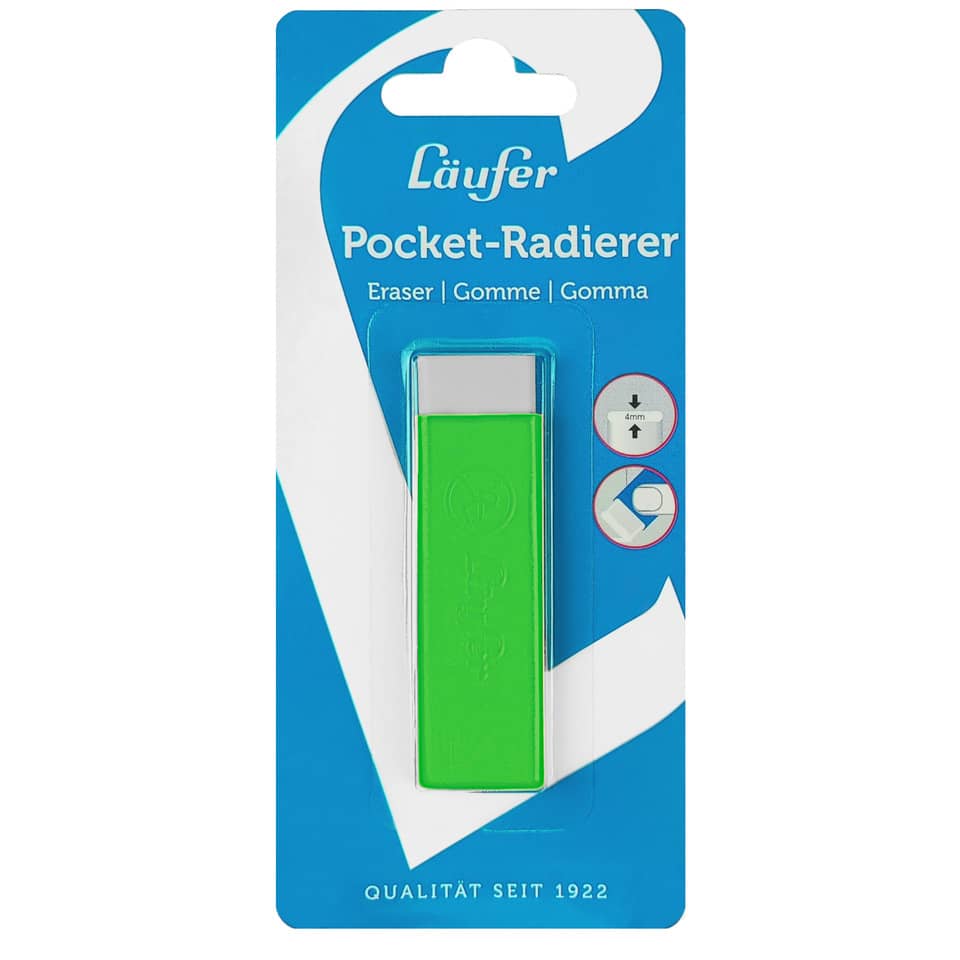 Radiergummi Pocket 2, grün LÄUFER 69263