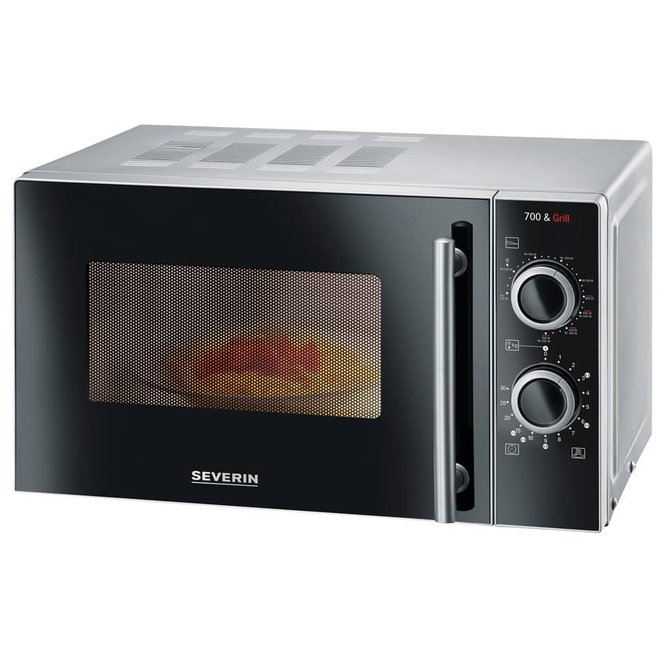 Kombi-Mikrowelle Drehregler 20 L 700 Watt silber/schwarz SEVERIN MW 7771 SEVERIN MW 7771 digital