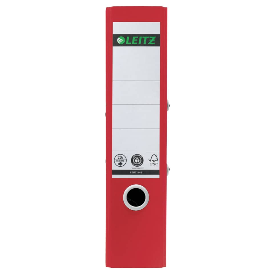 Qualitäts-Ordner Recycle 180°, A4, 80mm, rot LEITZ 1018-00-25