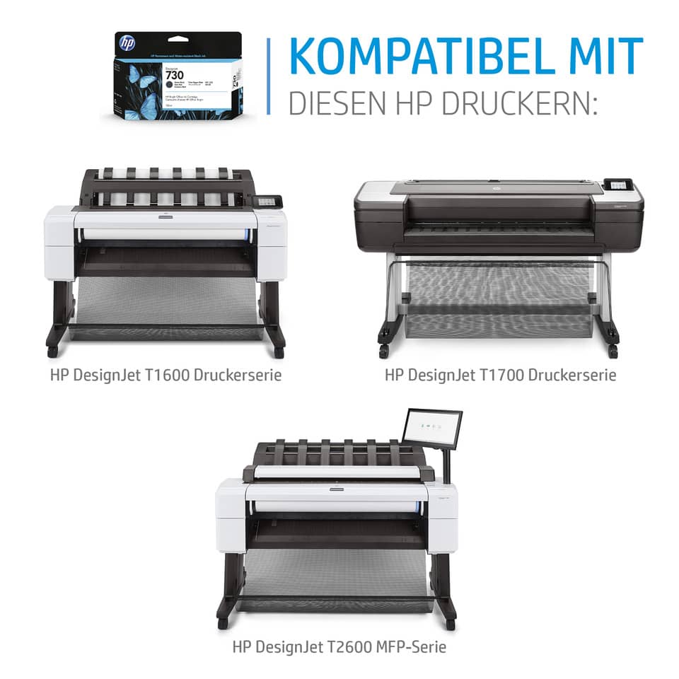 Inkjetpatrone Nr.730, 300 ml, grey HP P2V72A