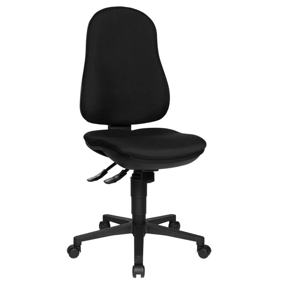 Drehstuhl Support SY ohne Armlehnen, mit Hartbodenrollen, schwarz TOPSTAR 8550G20H TOPSTAR 8550G20H weiche Rollen