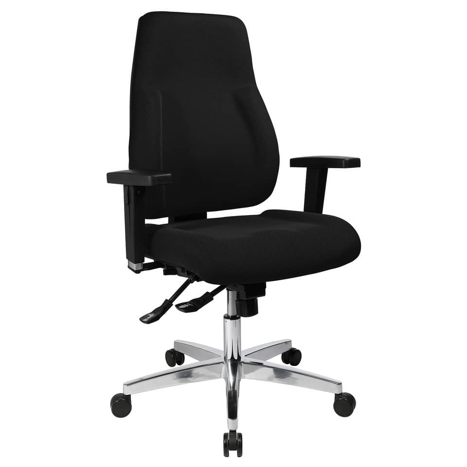 Drehstuhl P91 mit Armlehnen und Hartbodenrollen, schwarz TOPSTAR PI99GBC0H