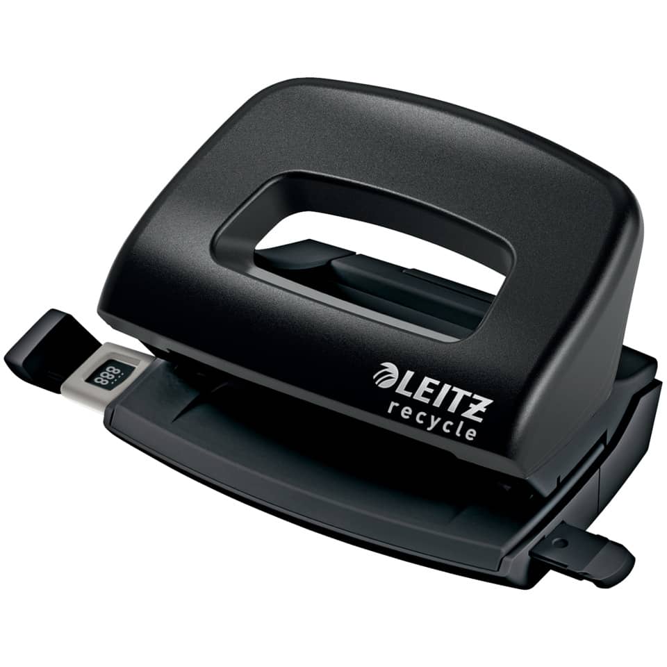 Locher Mini NeXXt Recycle, 10 Blatt, Anschlagschiene, Kunststoff, blau LEITZ 5010-00-95