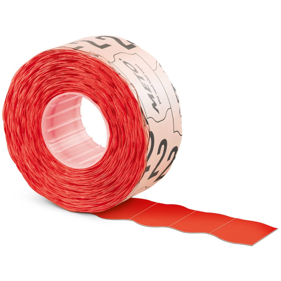 Auszeichnungsetiketten permanent, 22x12mm, 6 Rollen, rot METO 9506157 METO 9506157 permanent