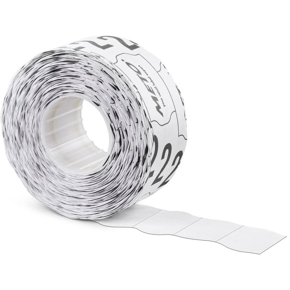 Auszeichnungsetiketten ablösbar, 26x16mm, 6 Rollen, weiß METO 9506166 METO 9506166 ablösbar