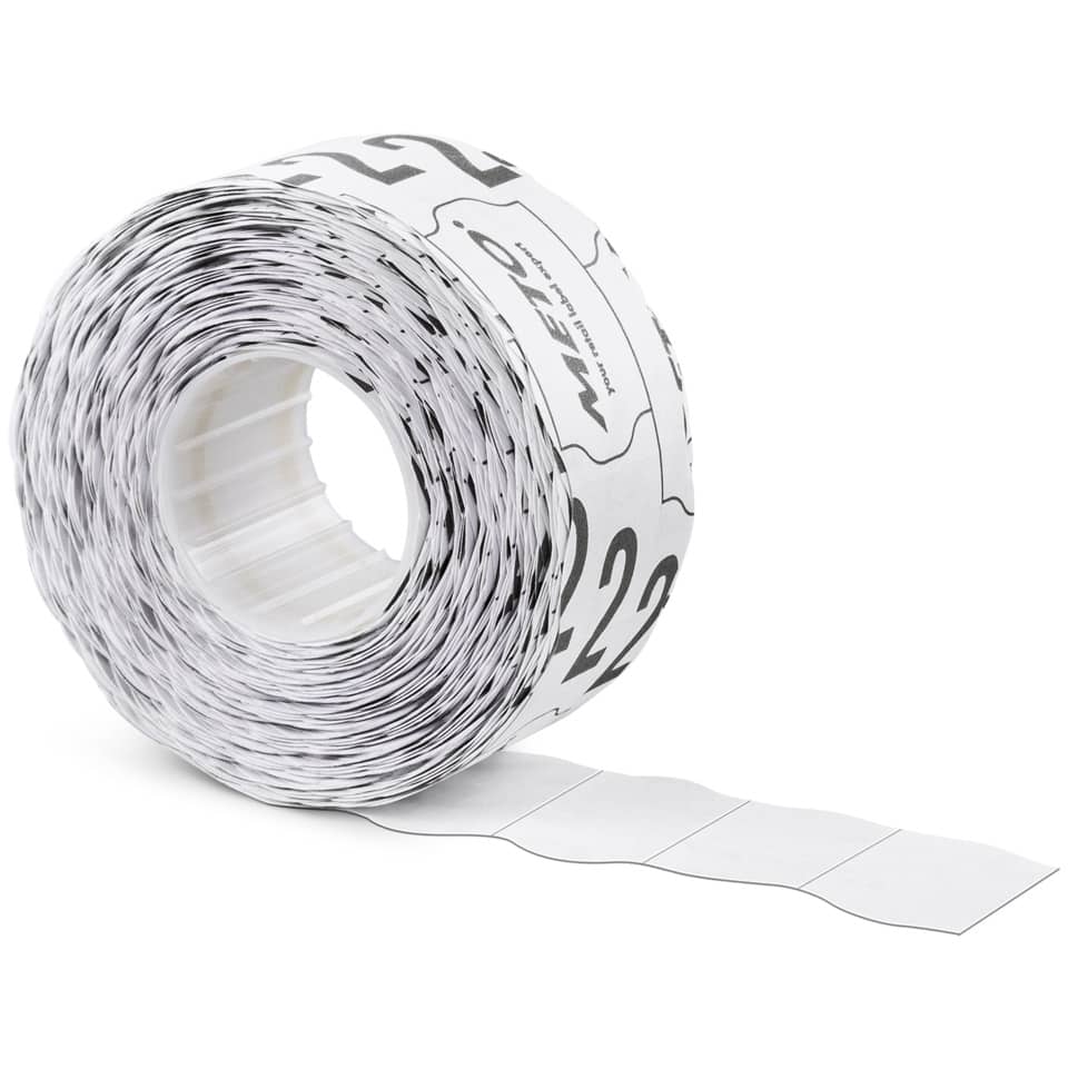 Auszeichnungsetiketten ablösbar, 22x12mm, 6 Rollen, weiß METO 9506154 METO 9506154 ablösbar